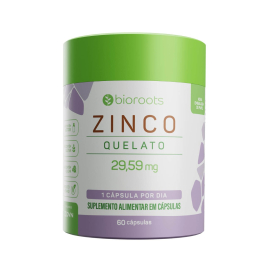 Zinco Quelato 30mg com 60 cápsulas - Bioroots