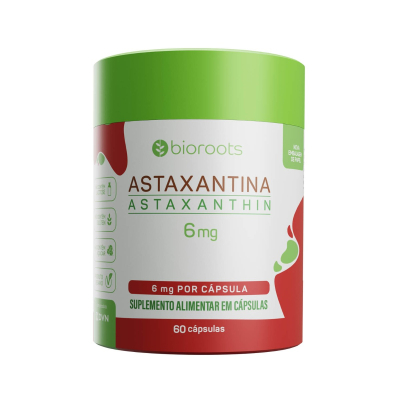Astaxantina Astaxanthin 6mg com 60 Unidades - Bioroots